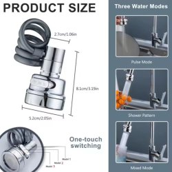 سر شیر شلنگ دار ظرفشویی و روشویی 3 حالته